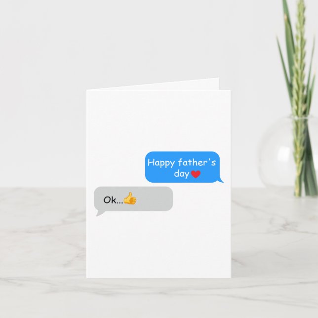 Funny Father’s Day Card for Dad – Text Message Dad (Front)