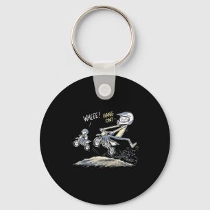 Funny father son dirt bike motocross riding humour key ring