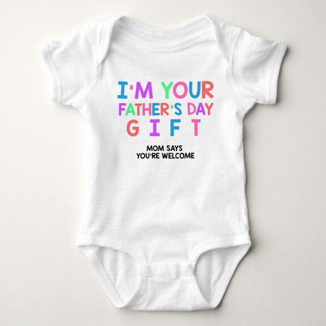 Funny Fathers Day Baby Girl Outfit Bodysuit (Front)