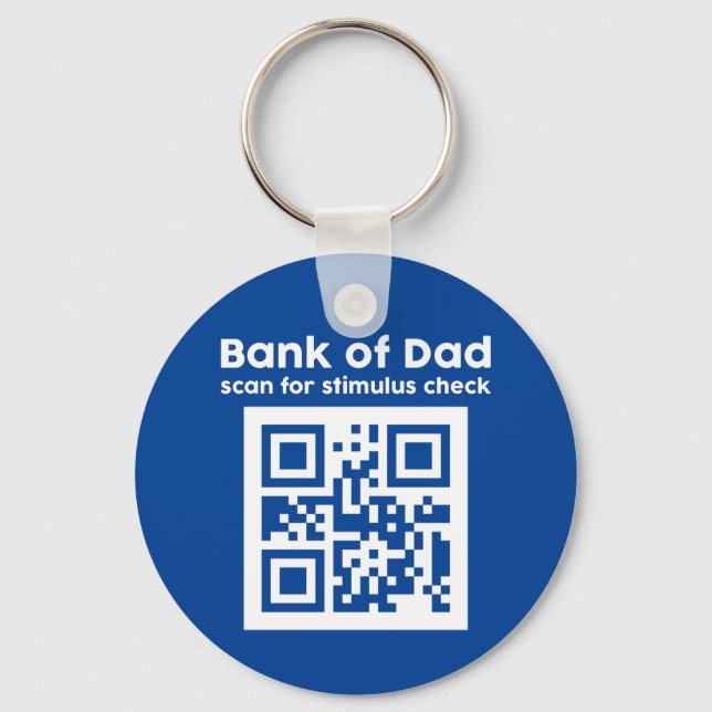 Funny Father's Day Bank Of Dad Stimulus Check Key Ring (Front)
