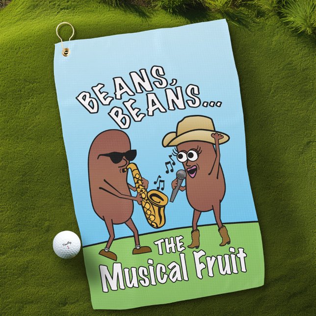 Funny Father's Day Bean Fart Joke Golf Towel (Funny Golf Towel for Dad)