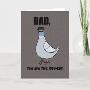 Funny Fathers day card, Dad birthday card, pigeon Thank You Card