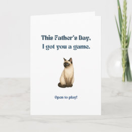 Funny Father's Day Card for Cat Dads Siamese