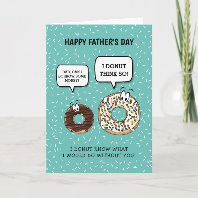 Funny Father's Day | Cute Doughnut Humour Card (Front)