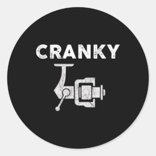 Funny Fathers Day Fishing Shirt For Men Cranky Fis Classic Round Sticker
