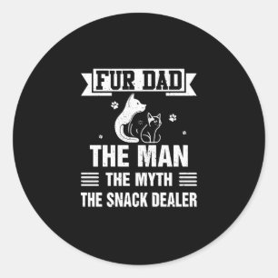 Funny Father's Day Fur Dad Dog Cat Pet Lovers Classic Round Sticker