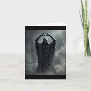 Funny fathers day ghost heart hands scary face card