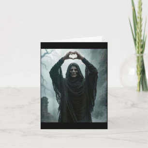 Funny fathers day ghost heart hands scary face card