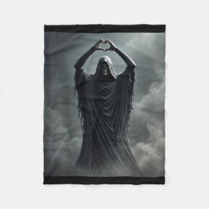 Funny fathers day ghost heart hands scary face fleece blanket