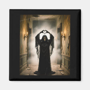 Funny fathers day ghost heart hands scary face magnet