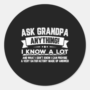 Funny Father's Day Gift 60th Ask Grandpa Anything Classic Round Sticker