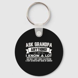 Funny Father's Day Gift 60th Ask Grandpa Anything Key Ring