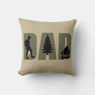 Funny Fathers Day Gift Hiking Camping Dad Cushion