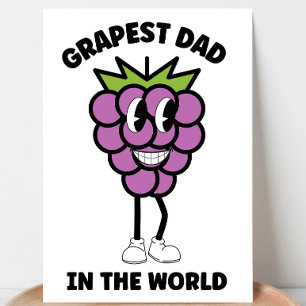Funny Father's Day Grapest dad in the world pun Holiday Card