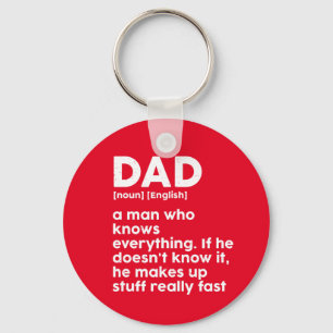 Funny Father's Day Humour Dad Dictionary Definitio Key Ring