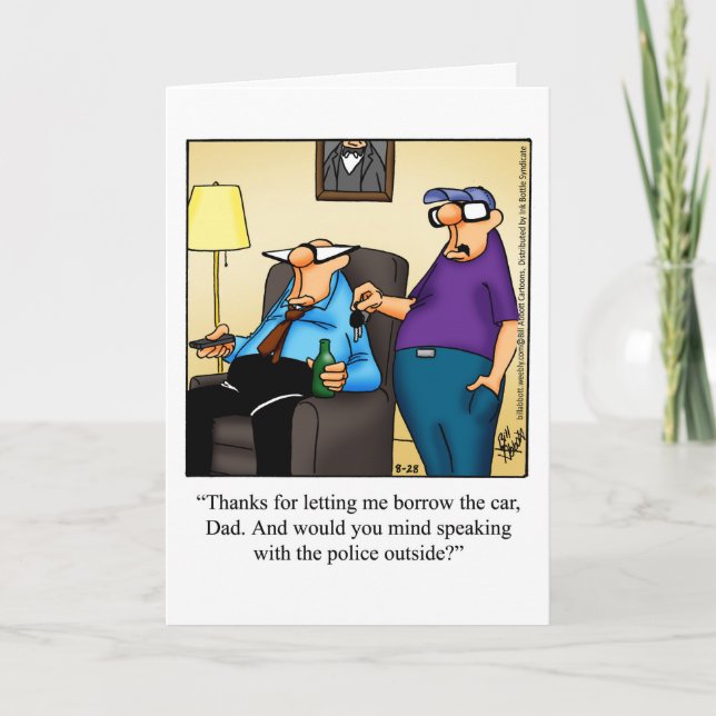 Funny Father's Day Humour Greeting Card (Front)