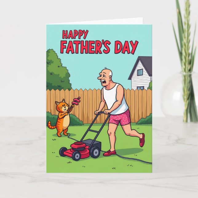 Funny Fathers Day Lawn Card (Front)
