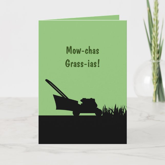 Funny Fathers Day Lawn Mower Pun Humourous  Card (Front)