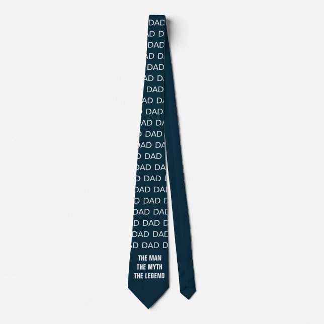 Funny Fathers Day Navy Blue Typography Tie (Front)