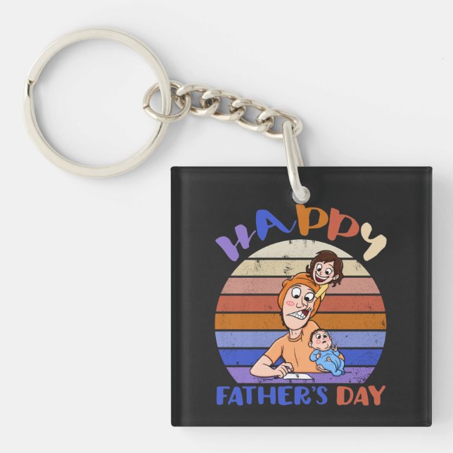 Funny father's day personalised keychain (Front)