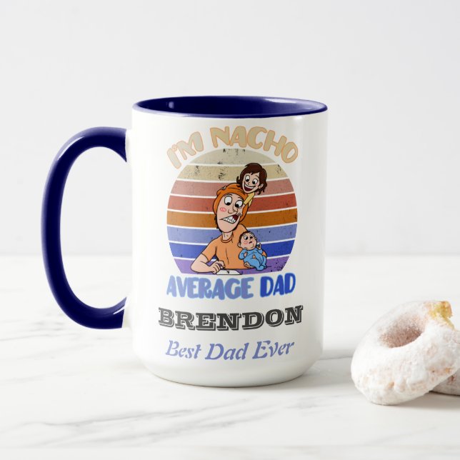 Funny father's day personalised  mug (With Donut)