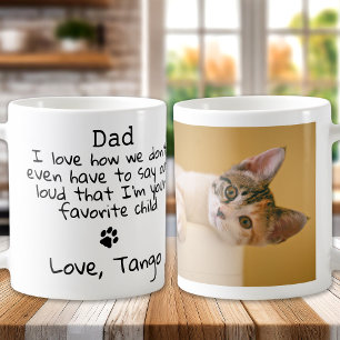Funny Father's Day Personalised Photo Dog Cat Dad Coffee Mug