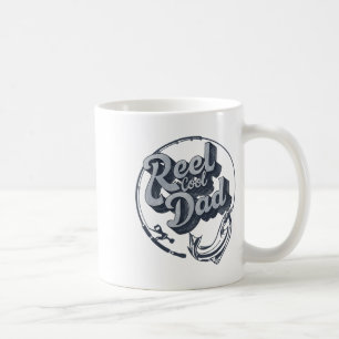Funny Father's Day Reel Cool Dad Papa Grandpa Fish Coffee Mug