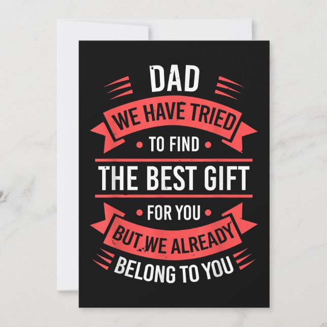 Funny Fathers Day Shirt Dad from Daughter Son Wife Invitation (Front)