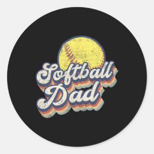 Funny Fathers Day Softbyll Dad Gift From Daughter Classic Round Sticker