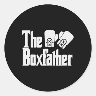 Funny Fathers Day The Box-father Boxing Boxer Dad  Classic Round Sticker