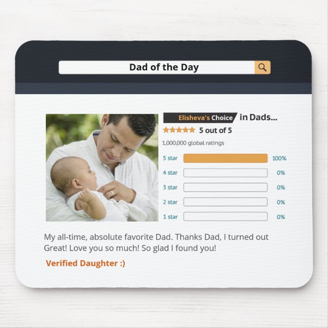 Funny Father's Day Top Rated  Personalise Mouse Pad (Front)