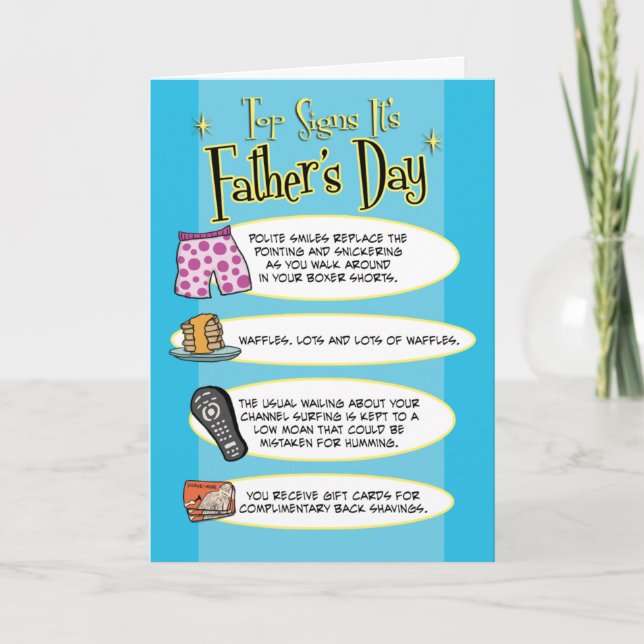 Funny Father's Day: Top Signs Card (Front)
