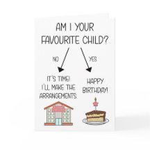 Funny Favorite Child Birthday Card for Mom