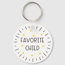 Funny Favorite Child Keyring with message