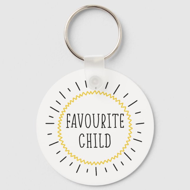 Funny Favorite Child Keyring with message (Front)