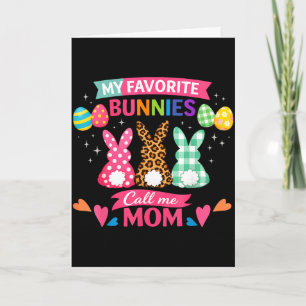 Funny favourite bunnies call mum cute easter bunny card
