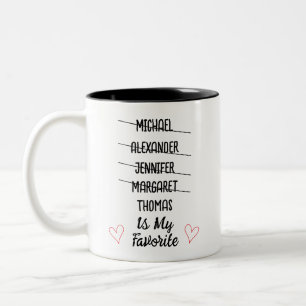 Funny Favourite Child Mug with 5 Names Custom Gift