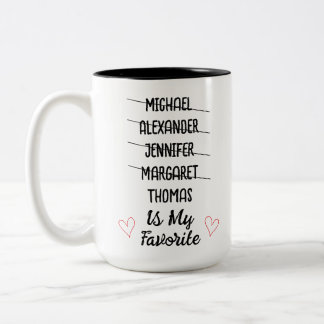 Funny Favourite Child Mug with 5 Names Custom Gift
