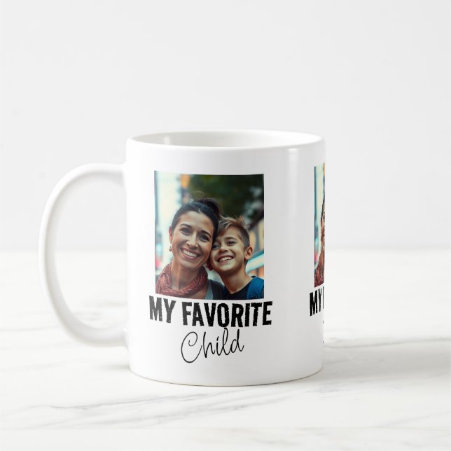 Funny Favourite Child Mum Coffee Mug (Left)