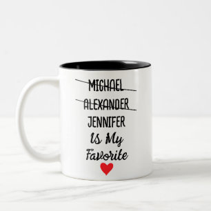 Funny Favourite Child With Personalised 3 Names Two-Tone Coffee Mug