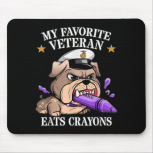 Funny favourite veteran eats crayons jarhead famil mouse pad
