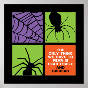 Funny Fear of Spider Arachnophobia Halloween Poster