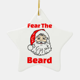 Funny Fear The Beard Santa Claus Ceramic Tree Decoration