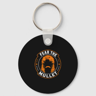 Funny fear the mullet ginger yinzer moustache key ring