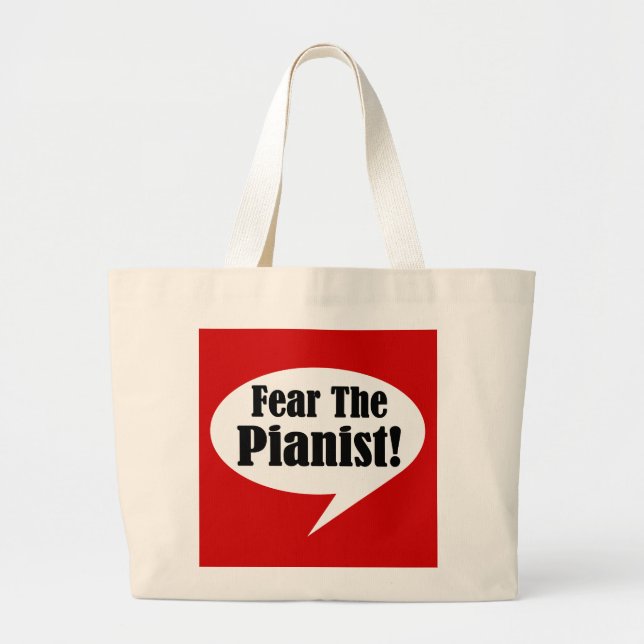 Funny Fear The Pianist Tote Bag (Front)