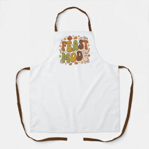 Funny Feast Mode Retro Thanksgiving Apron