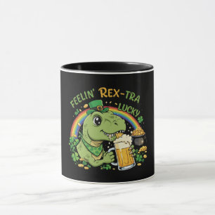 Funny Feelin' Rex-Tra Lucky T-Rex St. Patrick's Mug