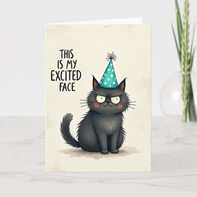 Funny Feline Birthday Card (Front)