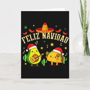 Funny Feliz Navidad Avocado Tacos Mexican Christma Card