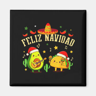 Funny Feliz Navidad Avocado Tacos Mexican Christma Magnet